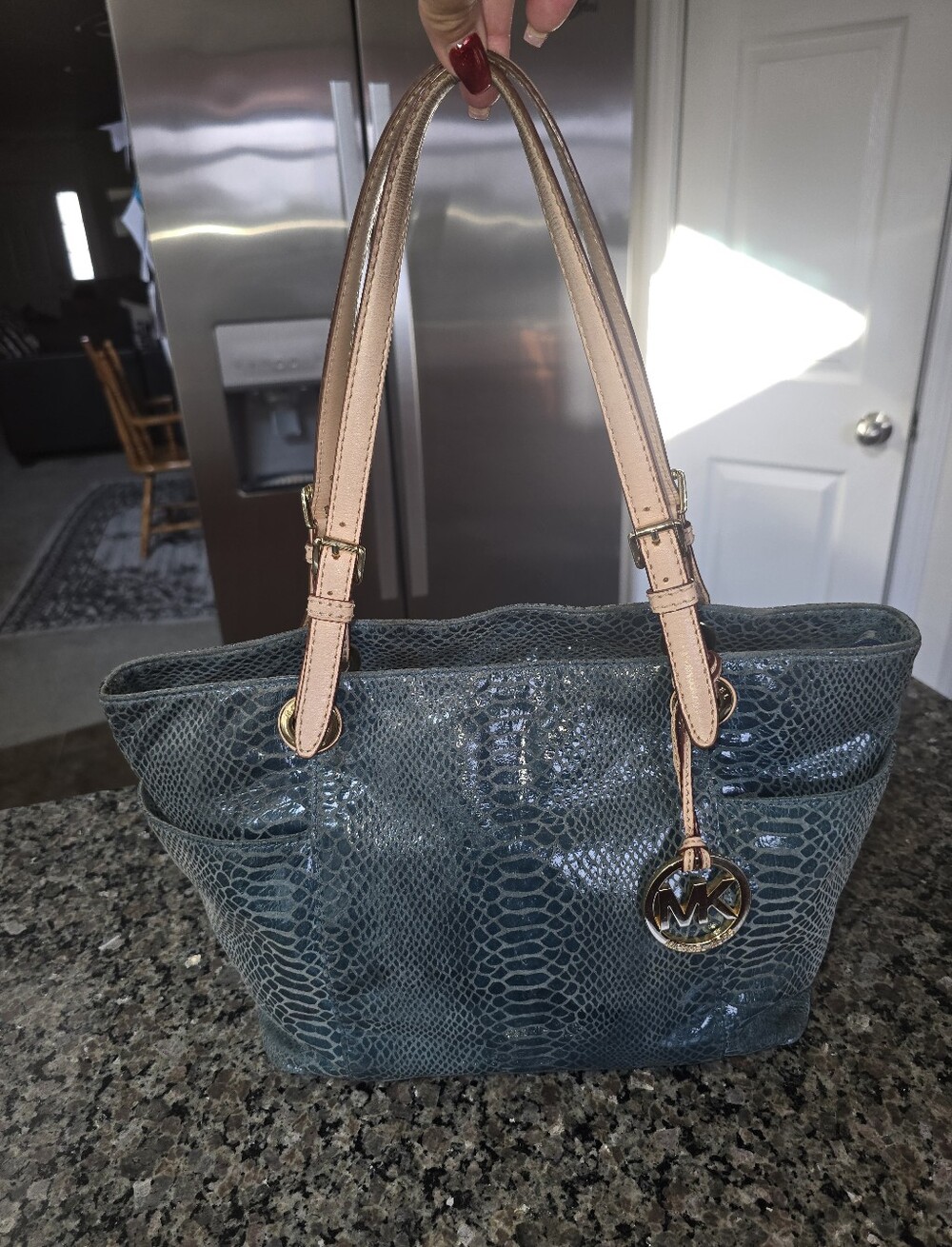 Michael Kors Shoulder Bag with Gold MK Charm